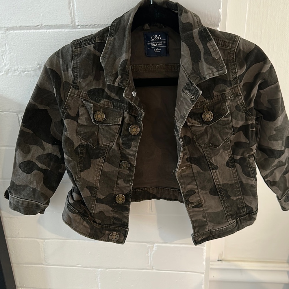 4Y Girls C&A Camo Military Spring Jacket